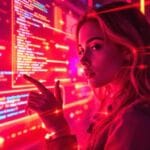 a woman pointing at a screen - wordpress coding best practices